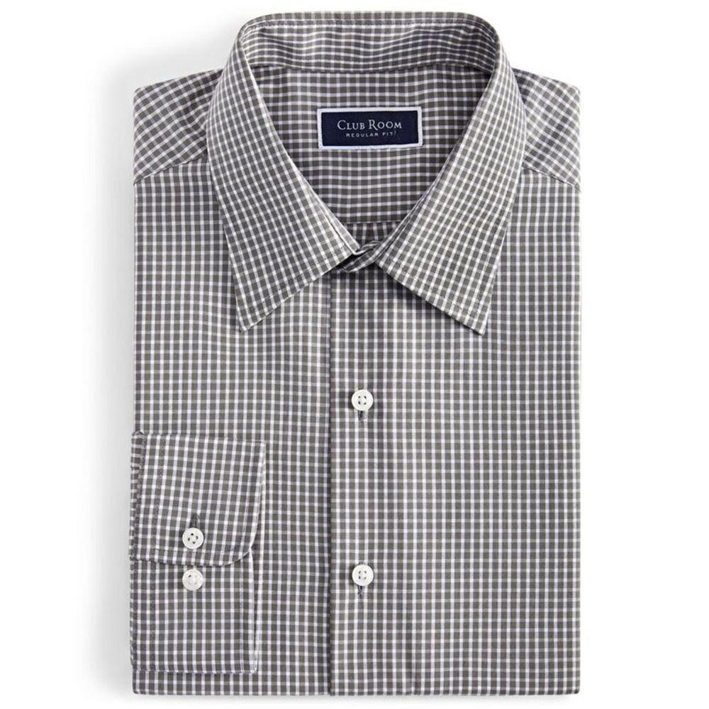 Club Room Mens Checkered Button Up Shirt, NWT